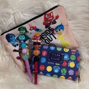 Loungefly Disney Pixar Inside Out Zip Wallet NEW, Pens, and Zip Pouch Bu…